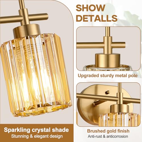 Modern Crystal Bathroom Light Fixtures Over Mirror