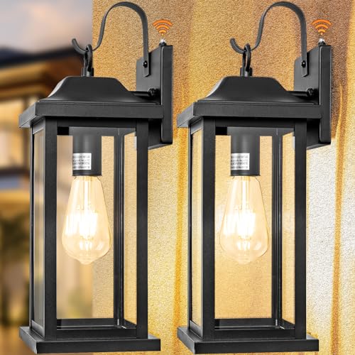 Dusk to Dawn Outdoor Lighting Wall Mounted 17 Inch Black (2 Count)