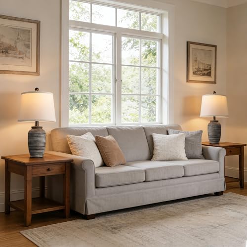Bedside Lamps Set of 2 with Linen Lampshade (2 Count)