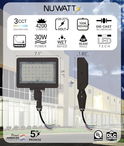 30W Bronze Dimmable LED Flood Light Waterproof for Outdoor Patio