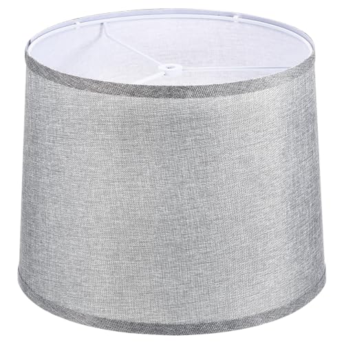 Lamp shades for Table Lamps 11.4" Top x 12.6" Bottom x 9.8" High Drum Lamp shades for Floor Lamps Medium Linen Lampshade Easy Assembly for Lamp Replacement