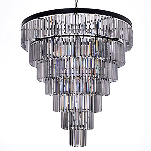 Black Crystal Chandelier for Living Room
