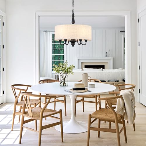 5 Light Drum Chandelier for Dining Room
