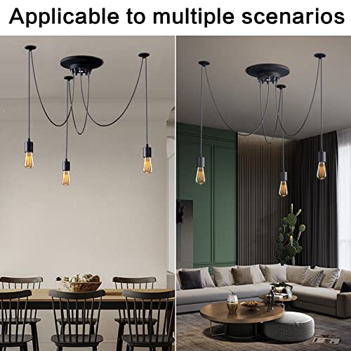 Vintage Edison Multiple Ajustable DIY Ceiling Spider Lamp Light Pendant Lighting Chandelier Modern Chic Industrial Dining Without Romote Control