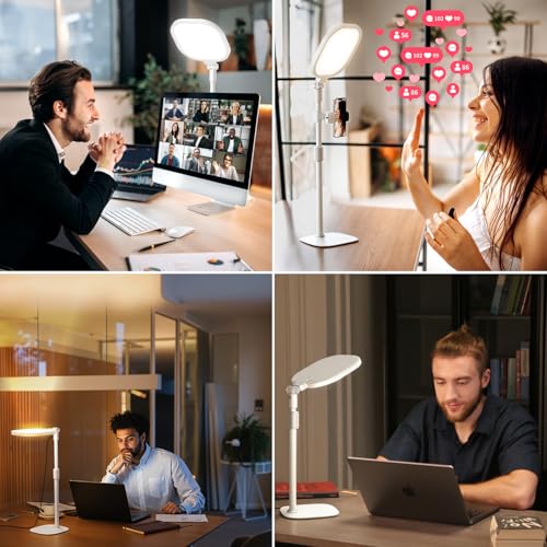 Desk Ring Light with Stand for Computer