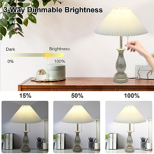 Farmhouse Table Lamp with Pull Chain Switch 3