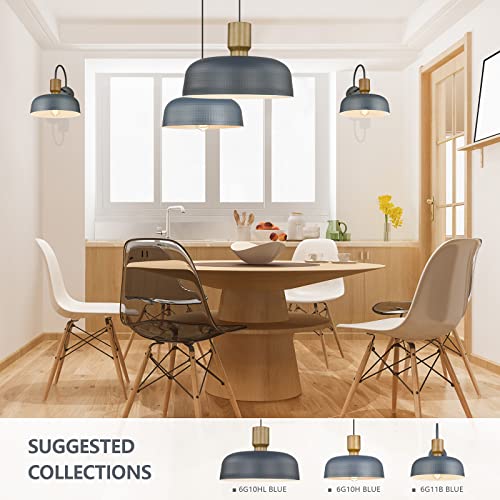 Large Industrial Pendant Light Fixtures with Hammered Metal Shade (2 Count)