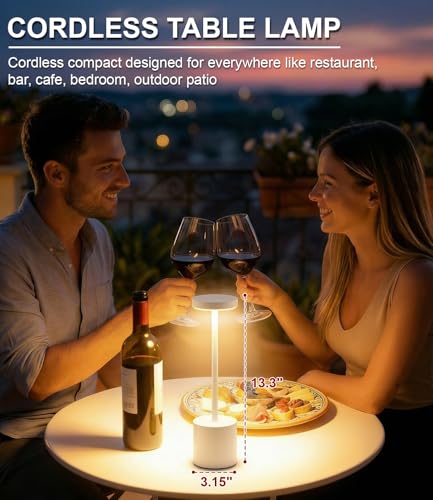 White Rechargeable Cordless Table Lamps Set (2 Count)