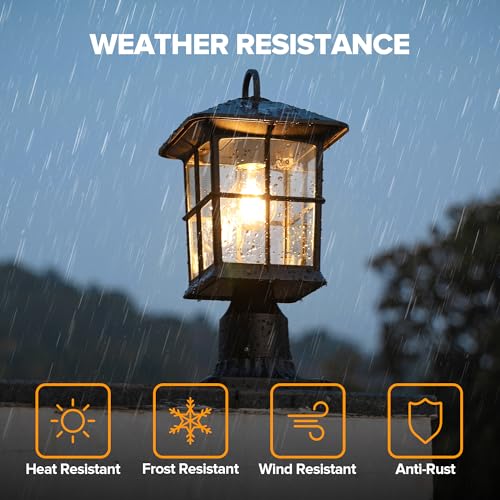 Outdoor Solar Lamp Post Light with Pier Mount Base