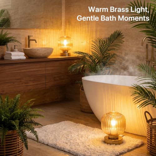 Amber Touch Glass Table Lamp Set of 2 (2 Count)