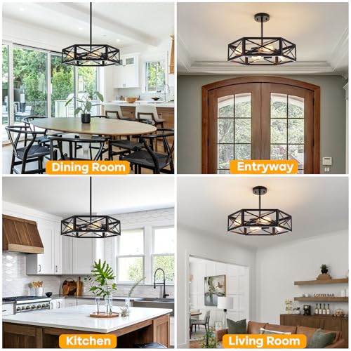 Black Semi Flush Mount Ceiling Lights