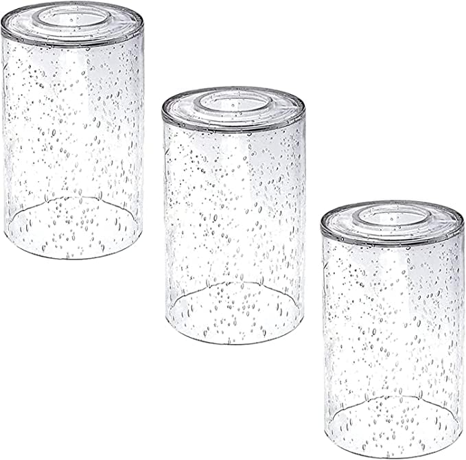 3 Pack Seeded Glass Lamp Shade Replacements (3 Count)