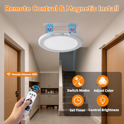 2Pack Rechargeable LED Ceiling Light (2 Count)