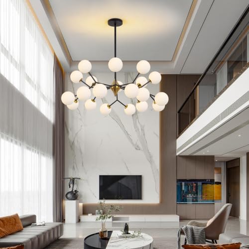42" Black and Gold Sputnik Chandelier 20