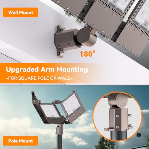 2025 New Upgraded 600W Dusk to Dawn LED Parking Lot Light 90000lm 5000K