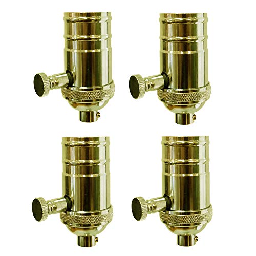 Vintage Turn Knob Dimmer Lamp Socket for Incandescent LED Bulbs (4 Count)