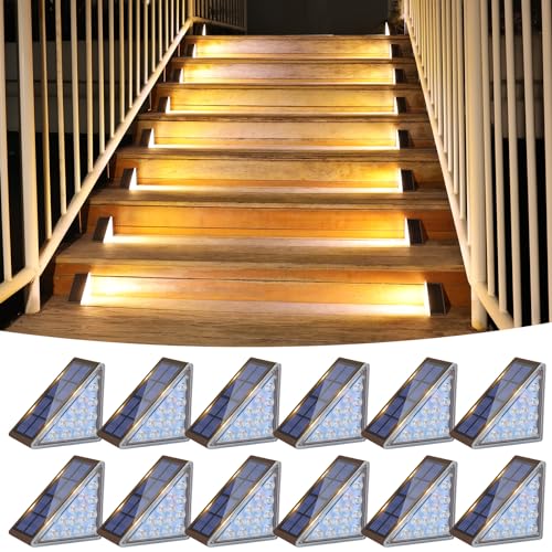 Solar Step Lights Outdoor Waterproof (12 Count)