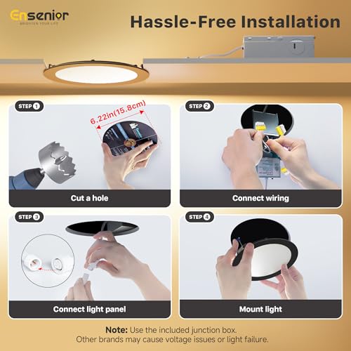 12 Pack 6 Inch LED Recessed Ceiling Light (12 Count)