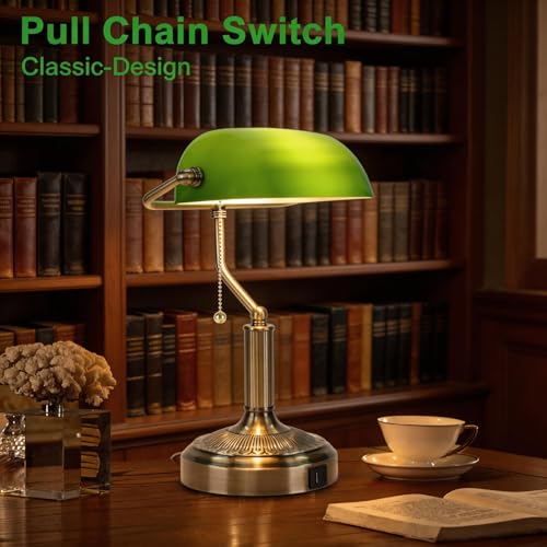Bankers Lamp with USB&Type