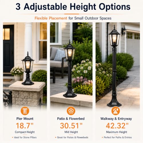 42" Adjustable Outdoor Post Light