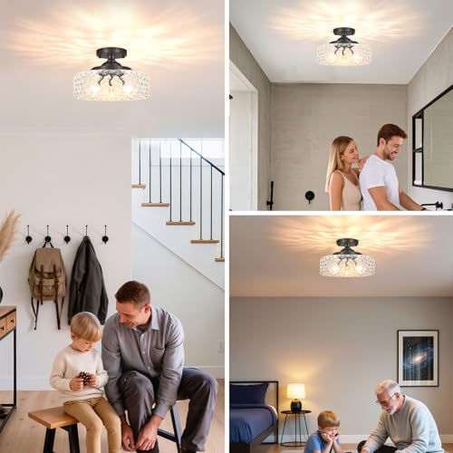Black Semi Flush Mount Ceiling Light