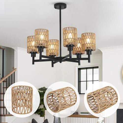 6 Pack Rattan Lamp Shade (6 Count)