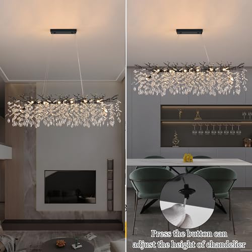 Modern Rectangle Crystal Tree Branch Chandelier