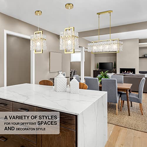 Gold Crystal Pendant Light for Kitchen Island