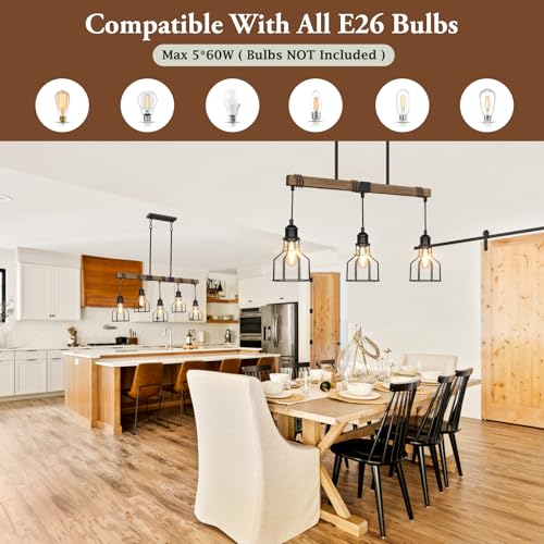 5 Light Dining Room Light Fixture Pendant Lights Kitchen Island