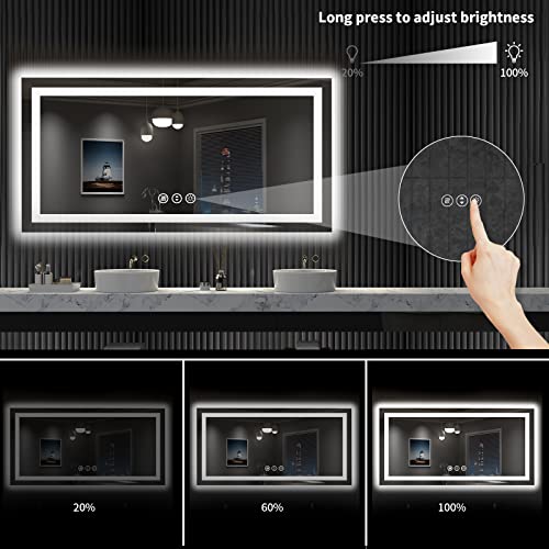 55"X30" LED Bathroom Mirror with Lights