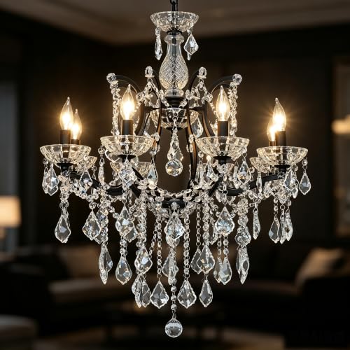Black Maria Theresa Chandelier Light Fixture Modern Crystal Chandeliers for Bedroom