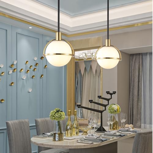 2 Pack Modern Mid Century Globe Pendant Lights