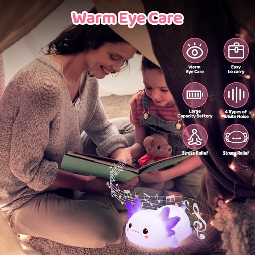 Huggwaii Squishy Axolotl Night Light for Kids