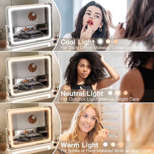 Vanity Mirror with Lights 22''x17'' Makeup Mirror with Lights