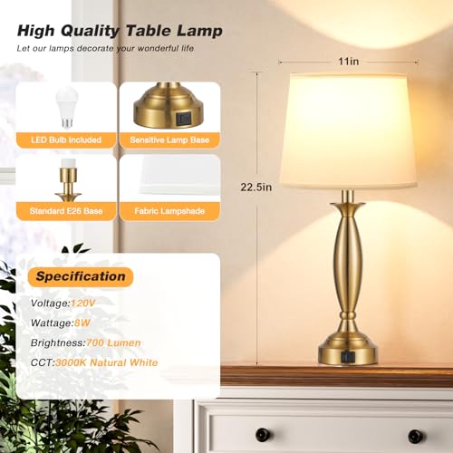 Bedroom Lamps for Nightstand (2 Count)
