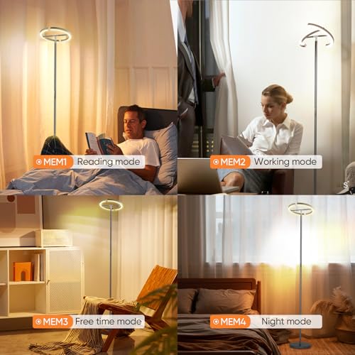 Gunmetal Gray LED Floor Lamp
