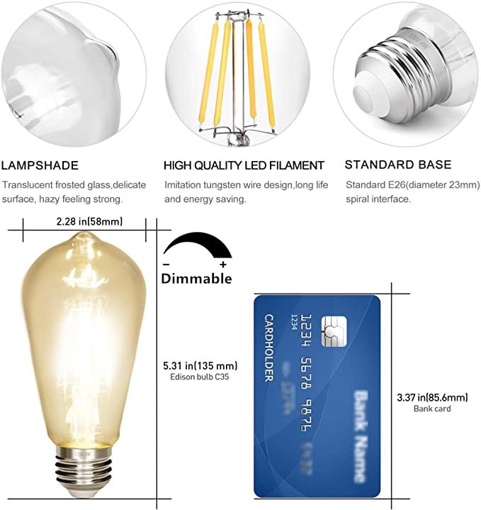 Dimmable Vintage Edison Bulb 4W