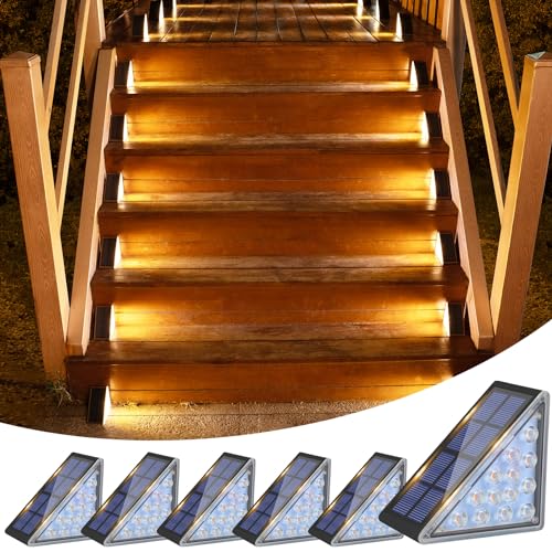 Solar Step Lights for Outside (6 Count)