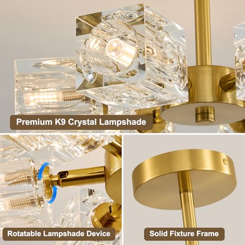 Sputnik Crystal Semi Flush Ceiling