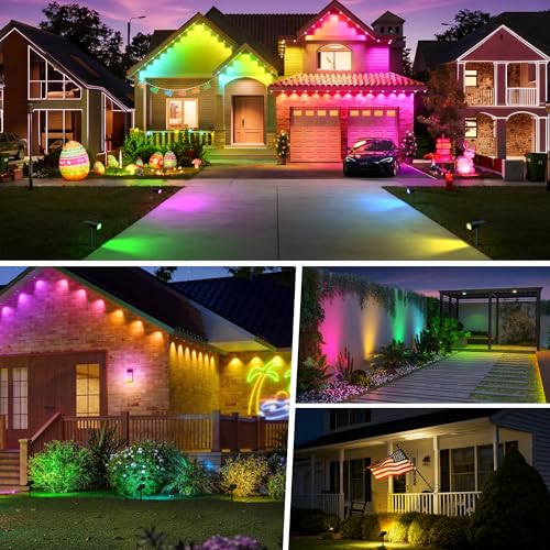 Solar Lights Outdoor Waterproof Landscape Spotlight Color Changing 2 Pack
