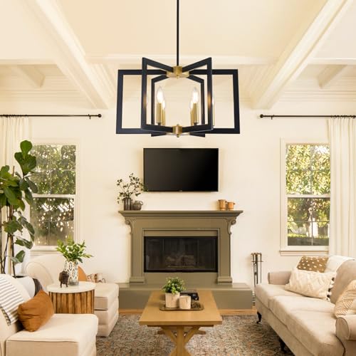 22" Black and Gold Chandelier (6 Count)