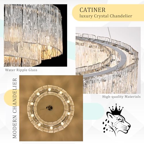 Modern 24" Crystal Glass Chandelier 10
