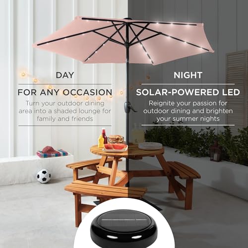 7.5ft Solar Umbrella LED Lighted Patio Umbrella