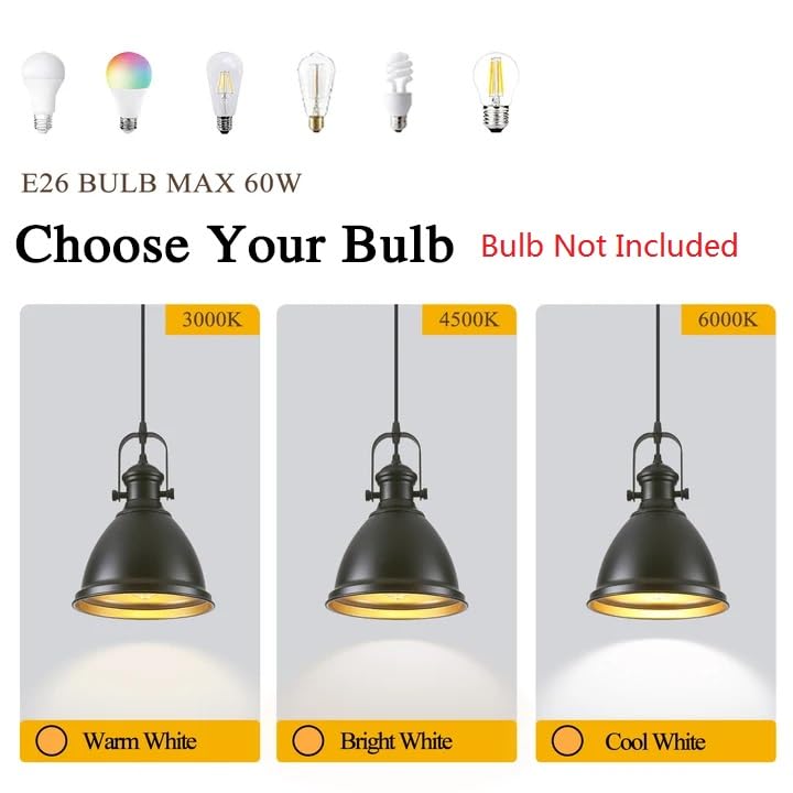 8.6" Black Pendant Lights for Kitchen Island 3 Pack (3 Count)