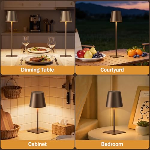 Brown Cordless Rechargeable Table Lamp