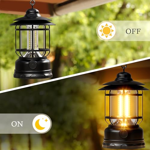 Retro LED Black Portable Battery Powered Camping Lanterns (3 Count)