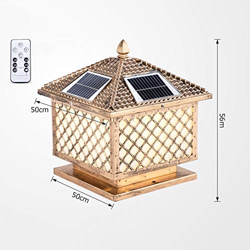 Outdoor Lamp Post Light Creative LED Remote Control Solar Continental Outdoor Glass Table Lamp Creative Modern Industry Decoration Column Lamp Post Light Street Light Alu