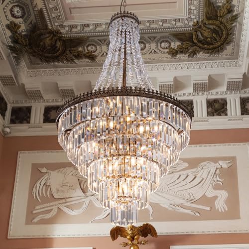 French Empire Crystal Chandelier for Entryway 12 Lights