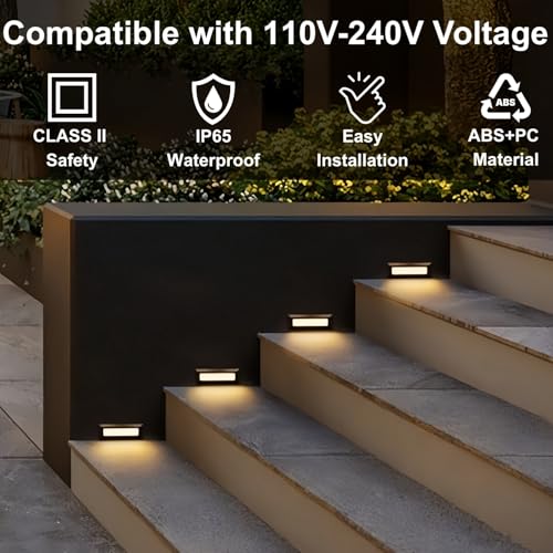 Upgraded Dimmable 3 Color LED Outdoor Indoor Step Lights