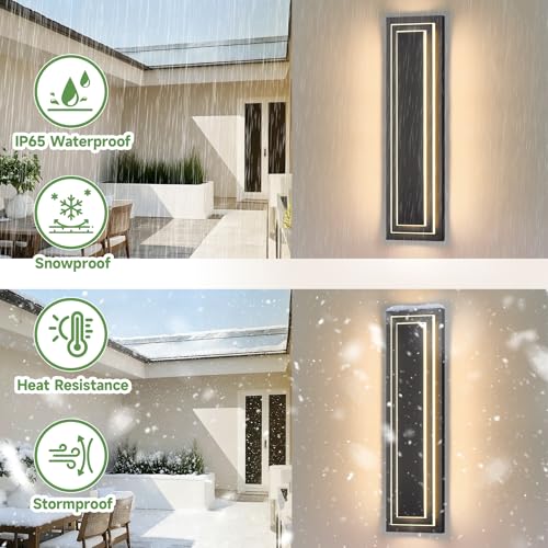 24 in Modern Outdoor Wall Light
